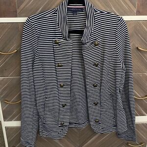 Tommy Hilfiger Black and White Striped Jacket